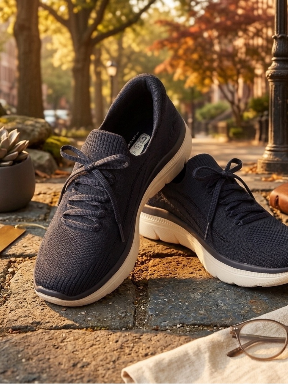 Skechers Slip-ins Summits Plus Women’s Navy Washable Knit Memory Foam Comfort